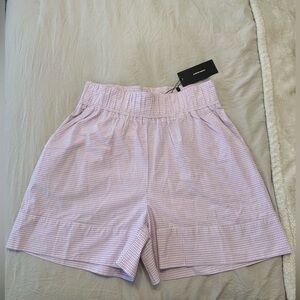 VERO MODA Kira High Waist Gingham Cotton Shorts